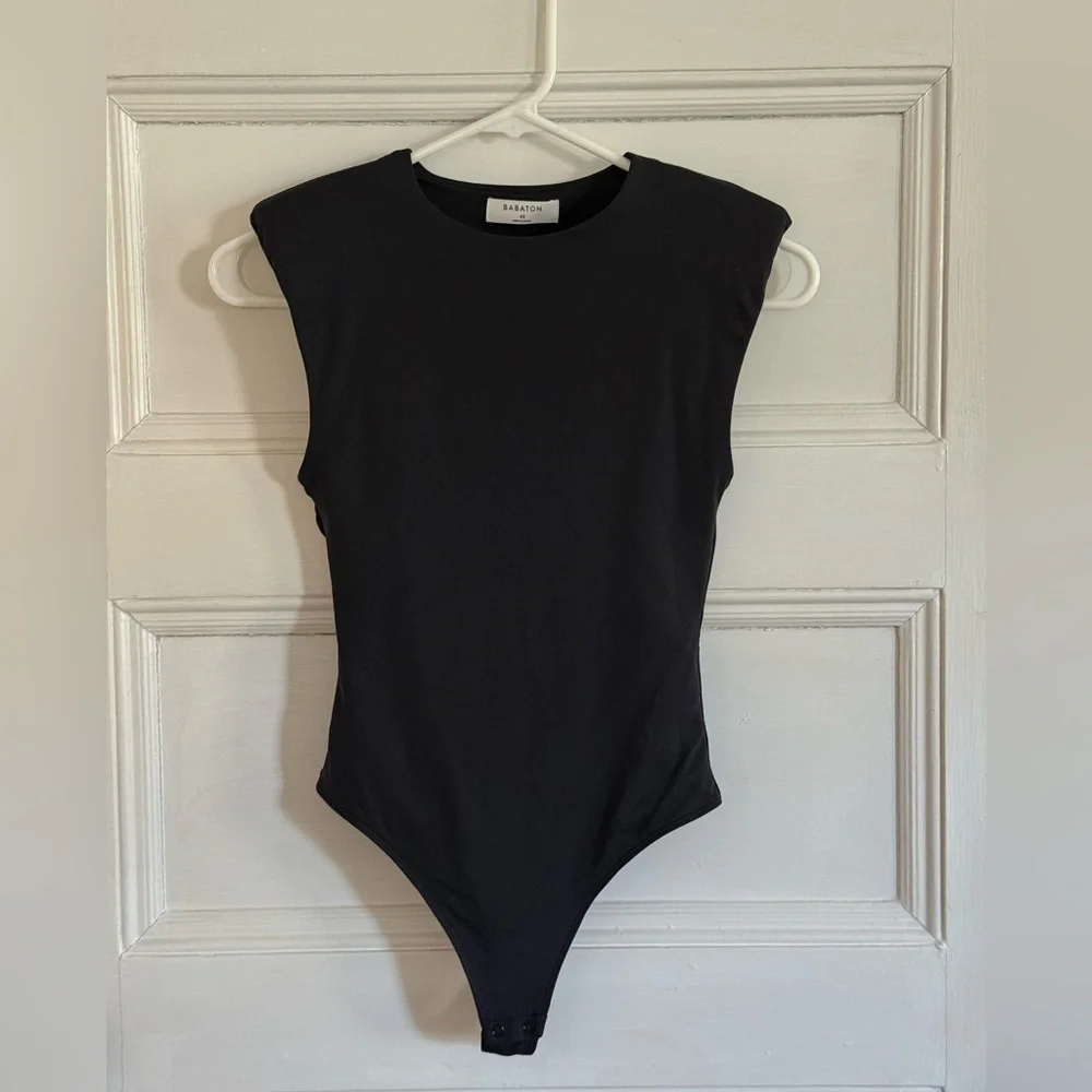 Babaton Sculpt Contour Shoulder Pad Bodysuit in Black Size XS - Picture 6 of 11